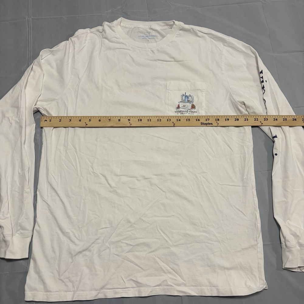 Vineyard Vines Men's Long Sleeve T Shirt With Pocket #1 Draft Pick - Picture 4 of 8